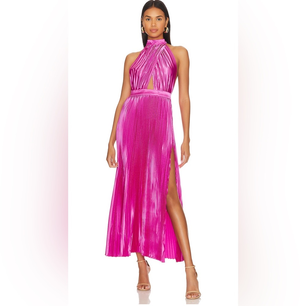 L'IDEE RENAISSANCE SPLIT GOWN PINK